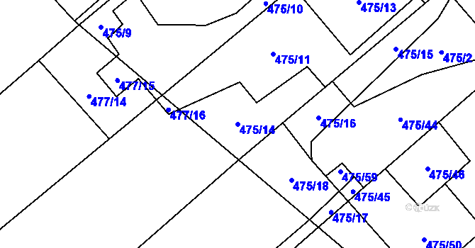 Parcela st. 475/14 v KÚ Nová Ves u Klikova, Katastrální mapa