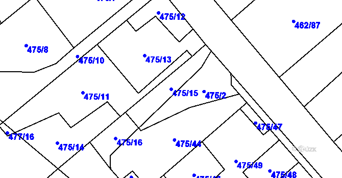 Parcela st. 475/15 v KÚ Nová Ves u Klikova, Katastrální mapa