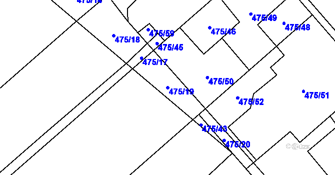 Parcela st. 475/19 v KÚ Nová Ves u Klikova, Katastrální mapa