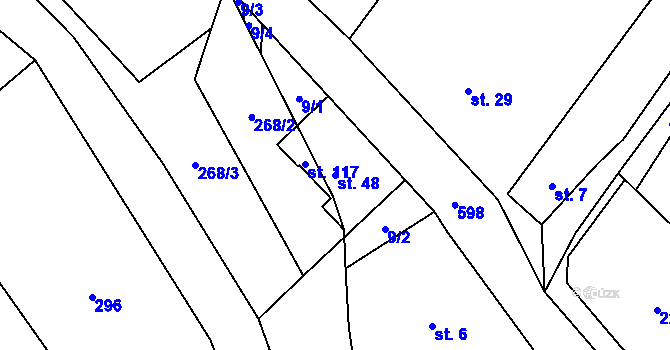 Parcela st. 48 v KÚ Březenský Dvůr, Katastrální mapa