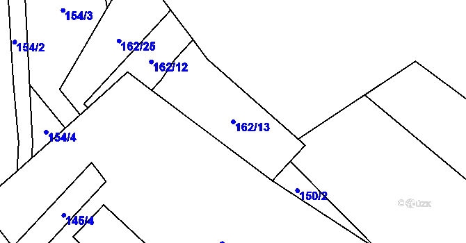 Parcela st. 162/13 v KÚ Březenský Dvůr, Katastrální mapa