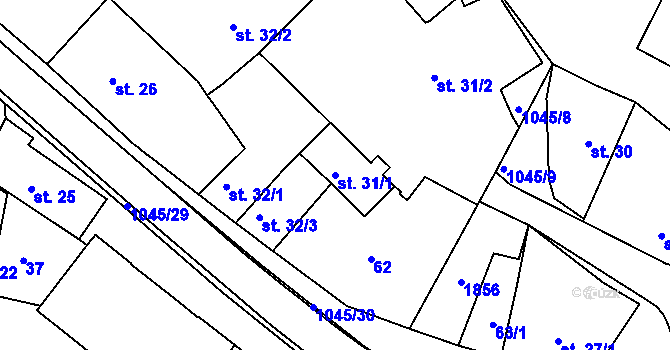 Parcela st. 31/1 v KÚ Staňkov-ves, Katastrální mapa