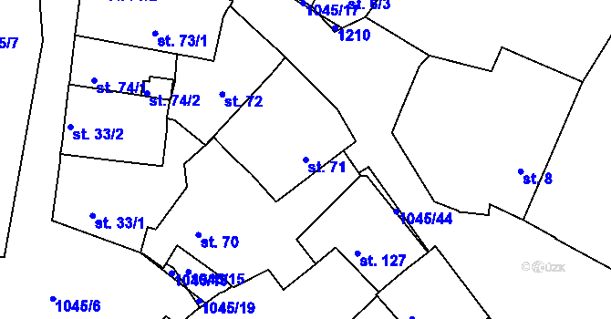 Parcela st. 71 v KÚ Staňkov-ves, Katastrální mapa
