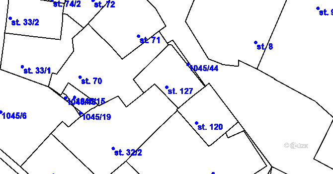 Parcela st. 127 v KÚ Staňkov-ves, Katastrální mapa