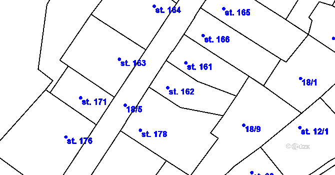 Parcela st. 162 v KÚ Staňkov-ves, Katastrální mapa