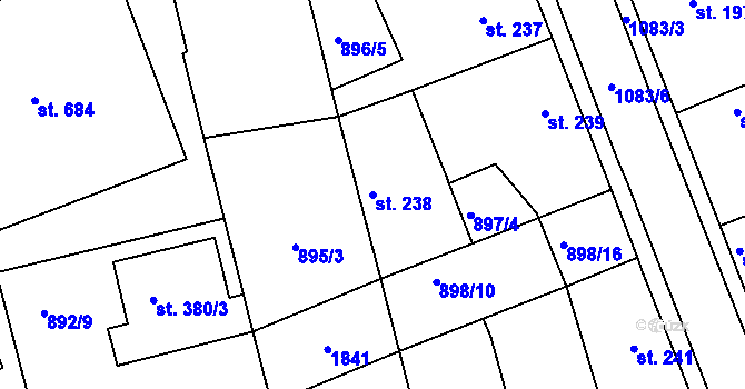Parcela st. 238 v KÚ Staňkov-ves, Katastrální mapa
