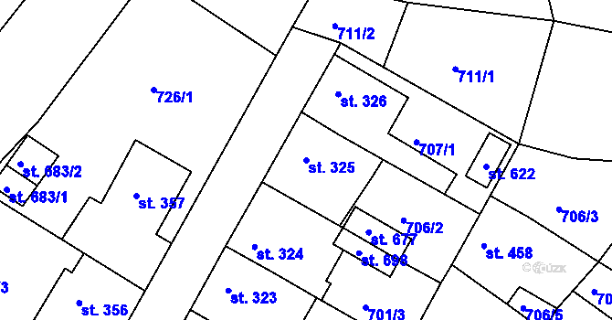 Parcela st. 325 v KÚ Staňkov-ves, Katastrální mapa