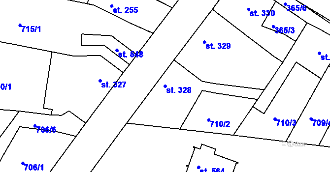 Parcela st. 328 v KÚ Staňkov-ves, Katastrální mapa
