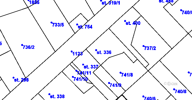 Parcela st. 336 v KÚ Staňkov-ves, Katastrální mapa