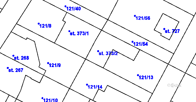 Parcela st. 373/2 v KÚ Staňkov-ves, Katastrální mapa