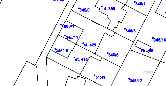 Parcela st. 429 v KÚ Staňkov-ves, Katastrální mapa
