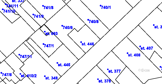 Parcela st. 446 v KÚ Staňkov-ves, Katastrální mapa
