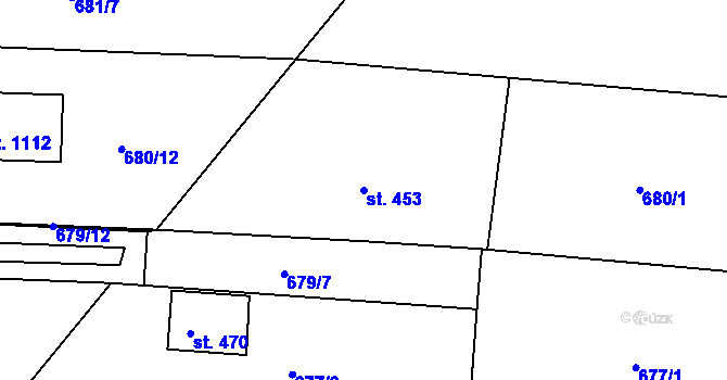 Parcela st. 453 v KÚ Staňkov-ves, Katastrální mapa