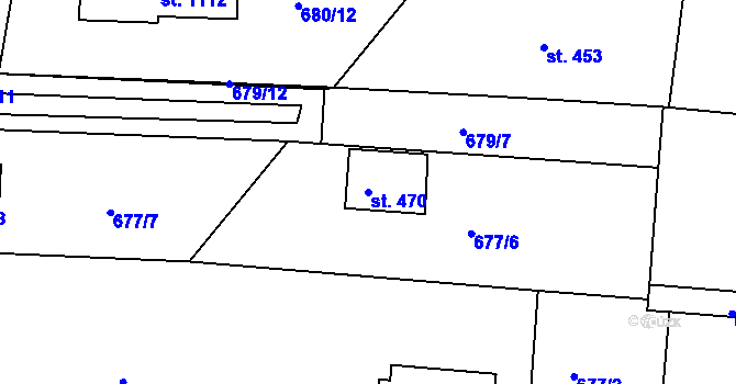 Parcela st. 470 v KÚ Staňkov-ves, Katastrální mapa