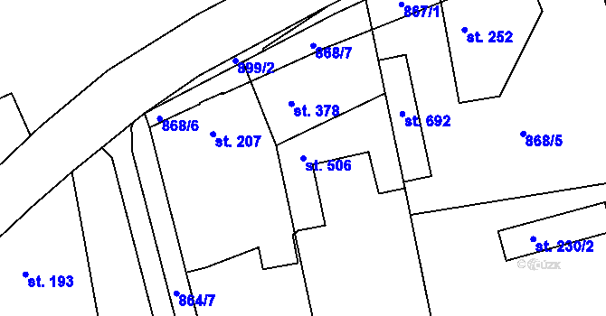 Parcela st. 506 v KÚ Staňkov-ves, Katastrální mapa