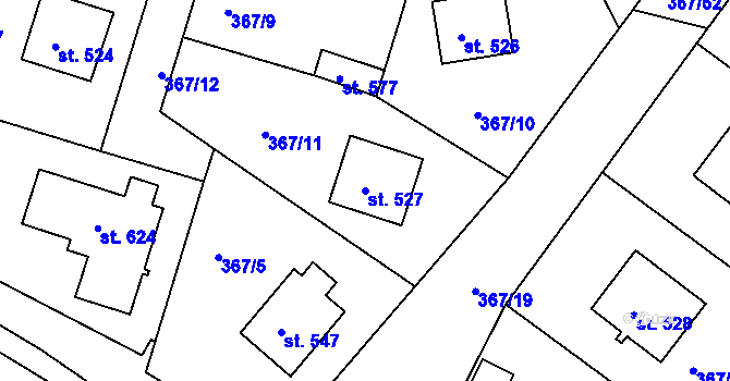 Parcela st. 527 v KÚ Staňkov-ves, Katastrální mapa