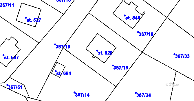 Parcela st. 528 v KÚ Staňkov-ves, Katastrální mapa