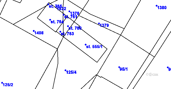 Parcela st. 555/1 v KÚ Staňkov-ves, Katastrální mapa
