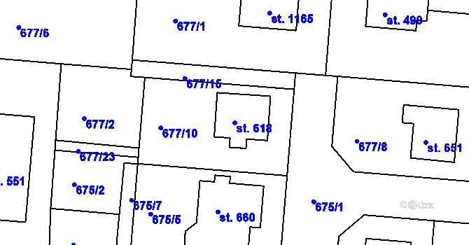 Parcela st. 618 v KÚ Staňkov-ves, Katastrální mapa