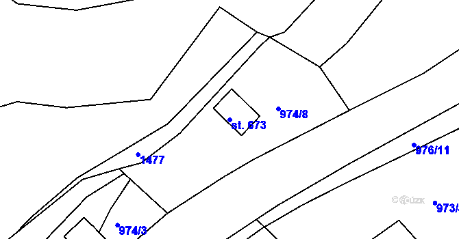 Parcela st. 673 v KÚ Staňkov-ves, Katastrální mapa