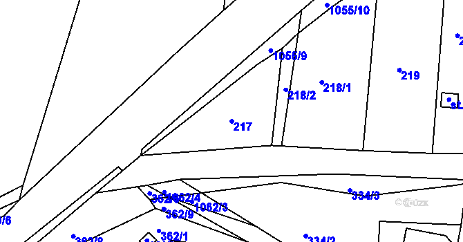 Parcela st. 217 v KÚ Staňkov-ves, Katastrální mapa