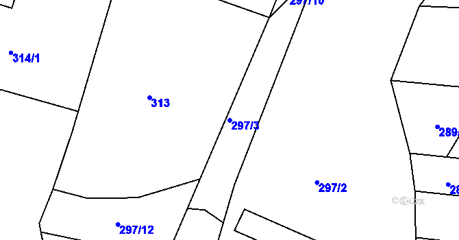 Parcela st. 297/3 v KÚ Staňkov-ves, Katastrální mapa