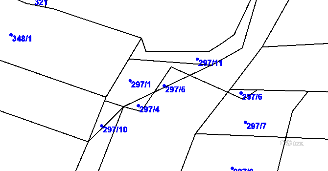 Parcela st. 297/5 v KÚ Staňkov-ves, Katastrální mapa