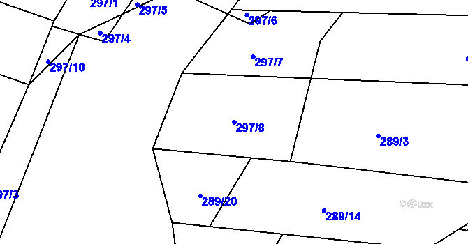 Parcela st. 297/8 v KÚ Staňkov-ves, Katastrální mapa