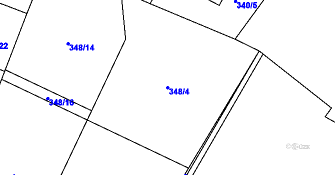 Parcela st. 348/4 v KÚ Staňkov-ves, Katastrální mapa