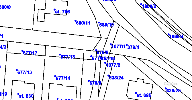 Parcela st. 679/9 v KÚ Staňkov-ves, Katastrální mapa