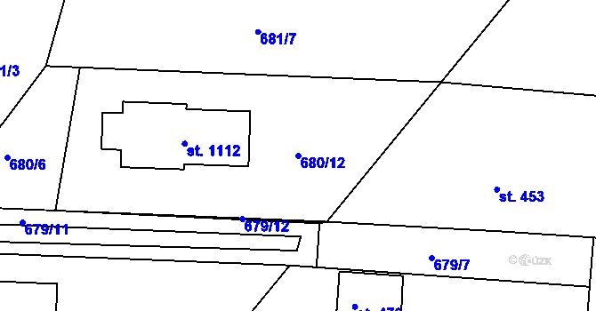 Parcela st. 680/12 v KÚ Staňkov-ves, Katastrální mapa