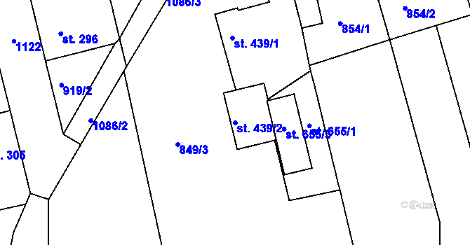 Parcela st. 439/2 v KÚ Staňkov-ves, Katastrální mapa