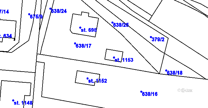 Parcela st. 638/17 v KÚ Staňkov-ves, Katastrální mapa