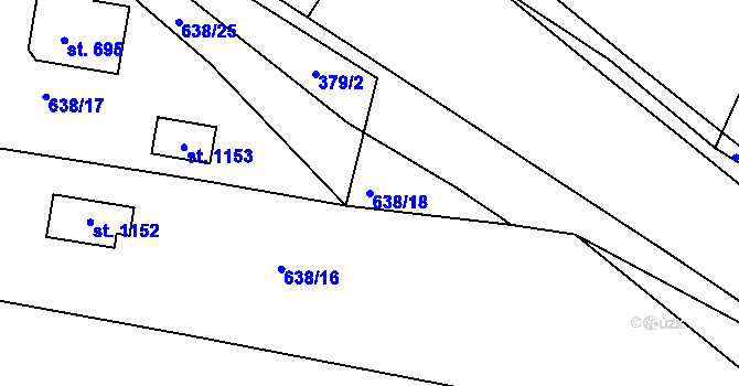 Parcela st. 638/18 v KÚ Staňkov-ves, Katastrální mapa