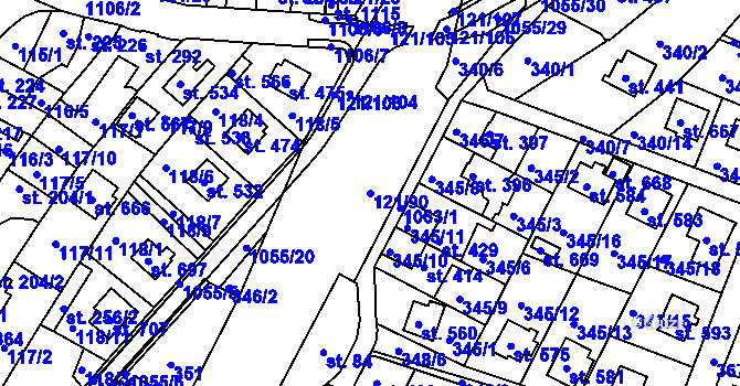 Parcela st. 121/90 v KÚ Staňkov-ves, Katastrální mapa