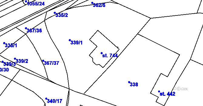 Parcela st. 744 v KÚ Staňkov-ves, Katastrální mapa