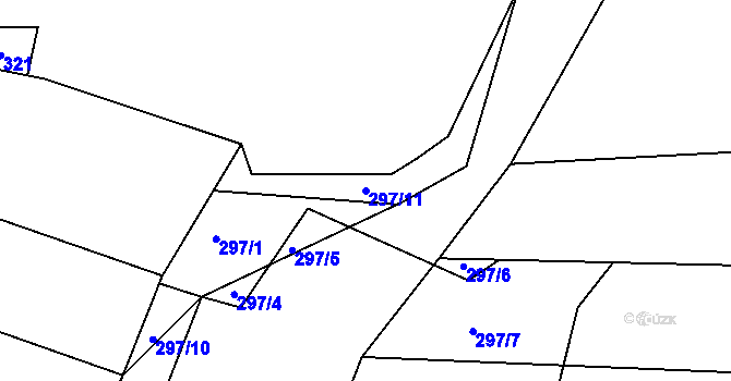 Parcela st. 297/11 v KÚ Staňkov-ves, Katastrální mapa