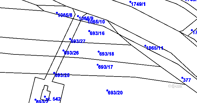 Parcela st. 693/18 v KÚ Staňkov-ves, Katastrální mapa