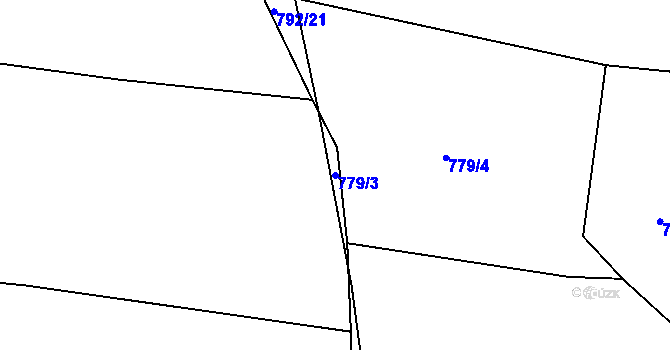 Parcela st. 779/3 v KÚ Staňkov-ves, Katastrální mapa