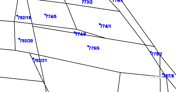 Parcela st. 779/5 v KÚ Staňkov-ves, Katastrální mapa