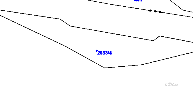 Parcela st. 2033/4 v KÚ Bražec u Bochova, Katastrální mapa