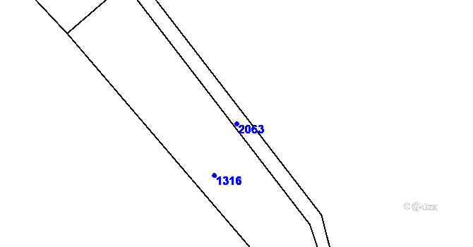Parcela st. 2063 v KÚ Bražec u Bochova, Katastrální mapa