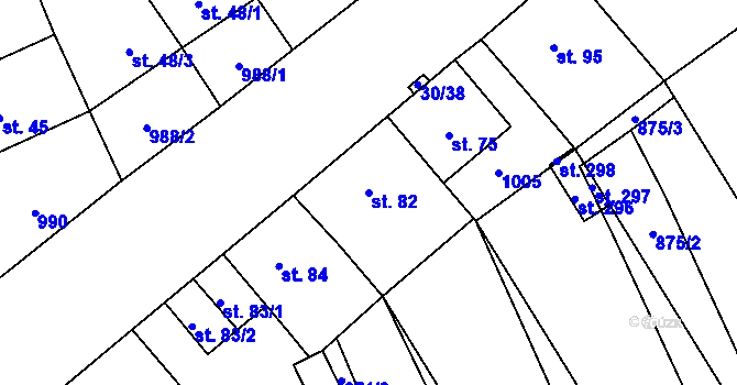 Parcela st. 82 v KÚ Zábrdovice u Vedrovic, Katastrální mapa