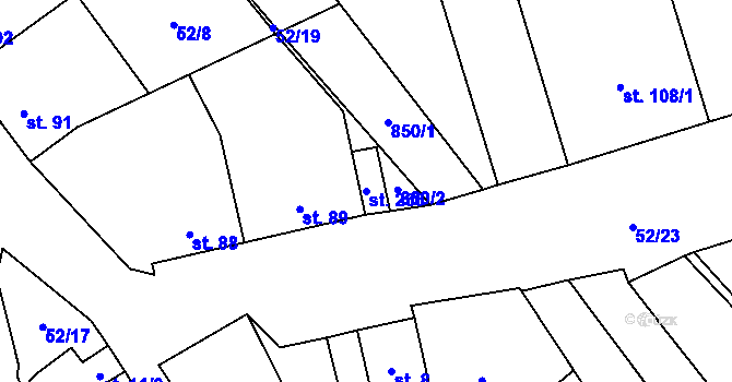 Parcela st. 236 v KÚ Zábrdovice u Vedrovic, Katastrální mapa