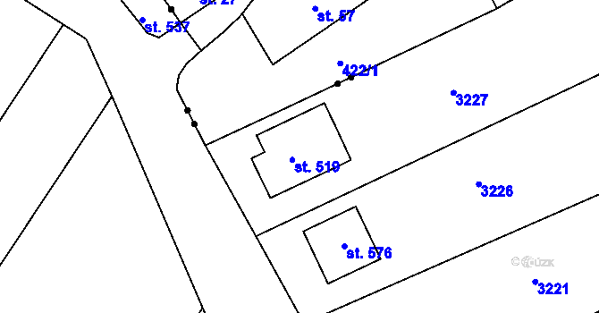Parcela st. 273 v KÚ Zábrdovice u Vedrovic, Katastrální mapa
