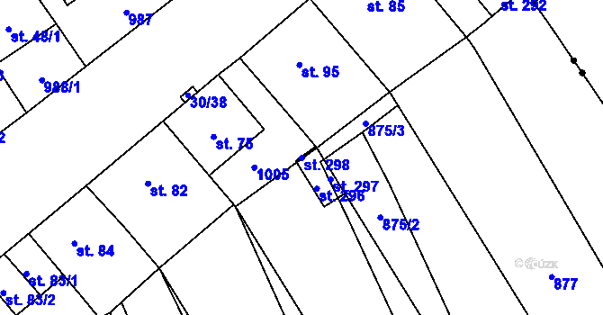 Parcela st. 298 v KÚ Zábrdovice u Vedrovic, Katastrální mapa