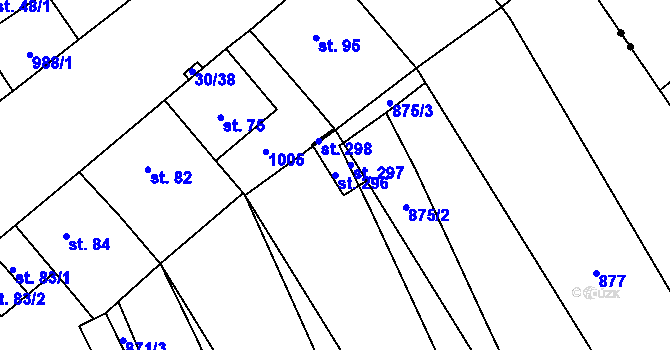 Parcela st. 296 v KÚ Zábrdovice u Vedrovic, Katastrální mapa