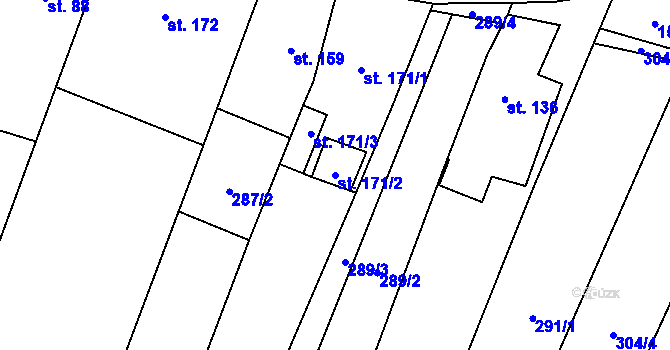 Parcela st. 171/2 v KÚ Nové Petrovice, Katastrální mapa