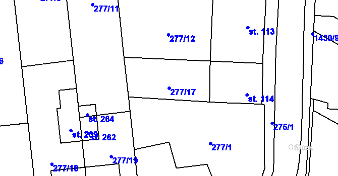 Parcela st. 277/17 v KÚ Nové Petrovice, Katastrální mapa