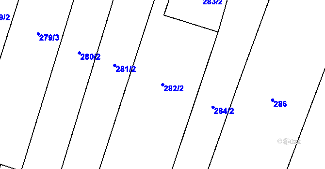 Parcela st. 282/2 v KÚ Nové Petrovice, Katastrální mapa